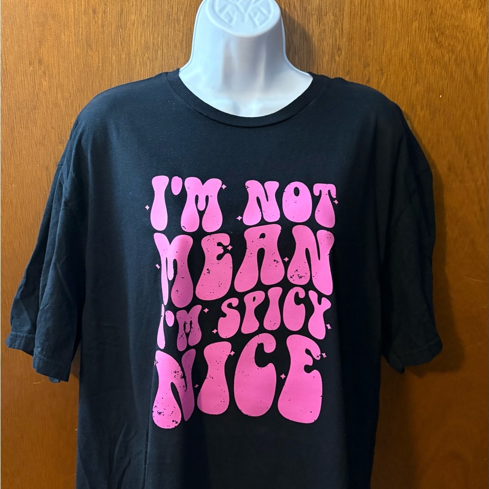 Black T-Shirt with Pink Graphic